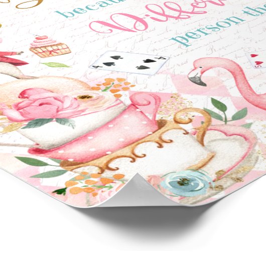 Alice in Wonderland, geboortedag Poster (Hoek)