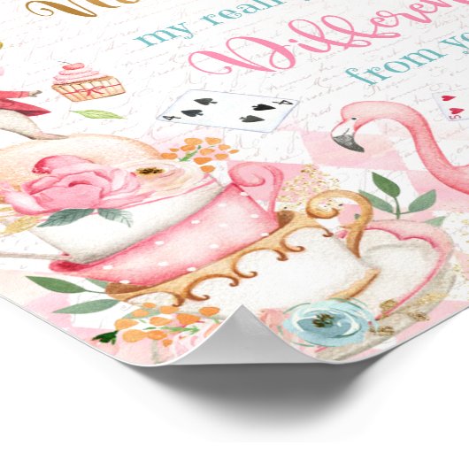 Alice in Wonderland, geboortedag Poster (Hoek)