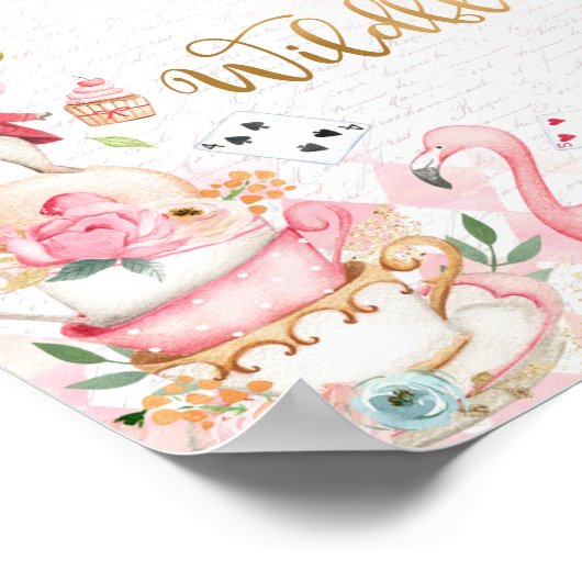 Alice in Wonderland, geboortedag Poster (Hoek)