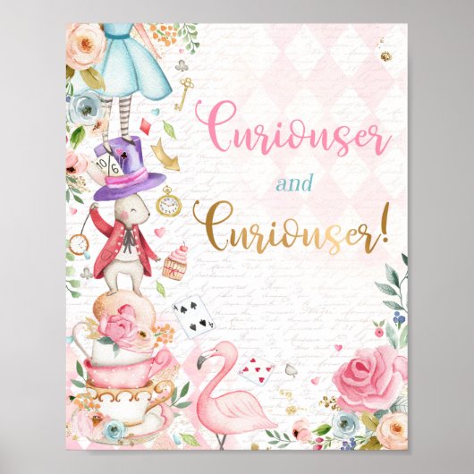 Alice in Wonderland, geboortedag Poster (Voorkant)