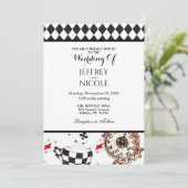 Alice in Wonderland Gecontkered Wedding Uitnodigin Kaart (Staand voorkant)
