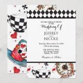 Alice in Wonderland Gecontkered Wedding Uitnodigin Kaart (Voorkant / Achterkant)