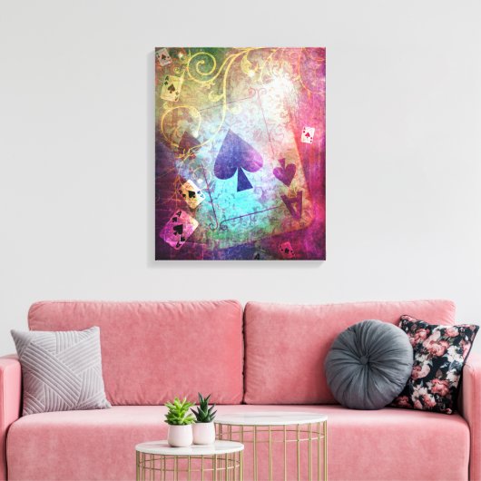  Alice in Wonderland Geïnspireerd Ace van Schoppen Canvas Afdruk (Insitu (Woonkamer))