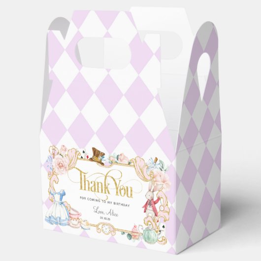 Alice in wonderland, gekke hatter tea party mint f bedankdoosjes (Geopend)