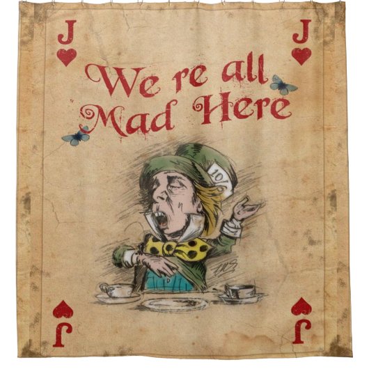 Alice in Wonderland, gekke hoedenmaker Boer van Ha Douchegordijn (Voorkant)