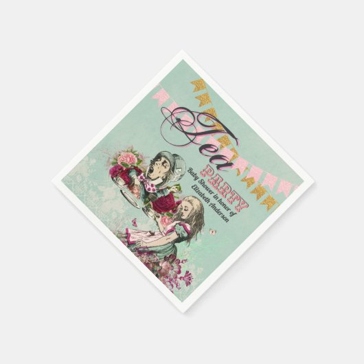 Alice in Wonderland Gekke Hoedenmakers Theepartij  Servet (Hoek)