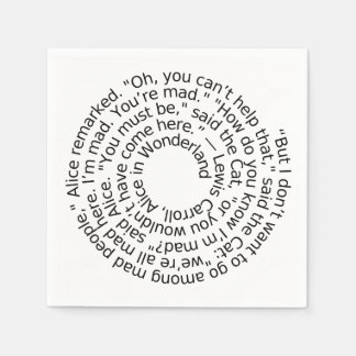 Alice in Wonderland gekke quote servetten