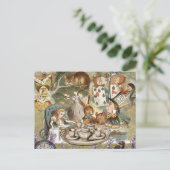 Alice in Wonderland Gekke-Theepartij Briefkaart (Staand voorkant)