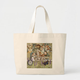 Alice in Wonderland Gekke Theepartij Grote Tote Bag