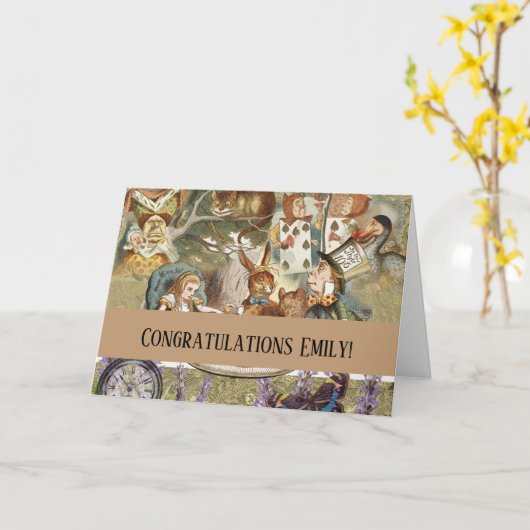 Alice in Wonderland Gekke Theepartij Kaart (Gele Bloem)