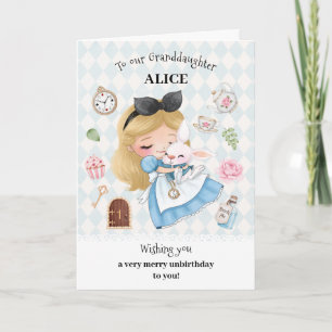 Alice in Wonderland Gelukkig Verjaardagsgroetkaart Kaart