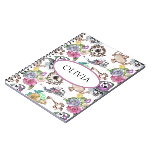 Alice in Wonderland Gepersonaliseerde Gepersonalis Notitieboek (Linkerzijde)