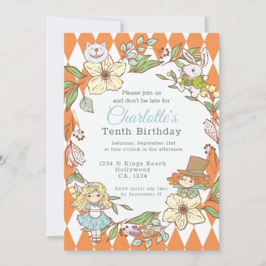 Alice in Wonderland - Gepersonaliseerde Partij Kaart (Voorkant)