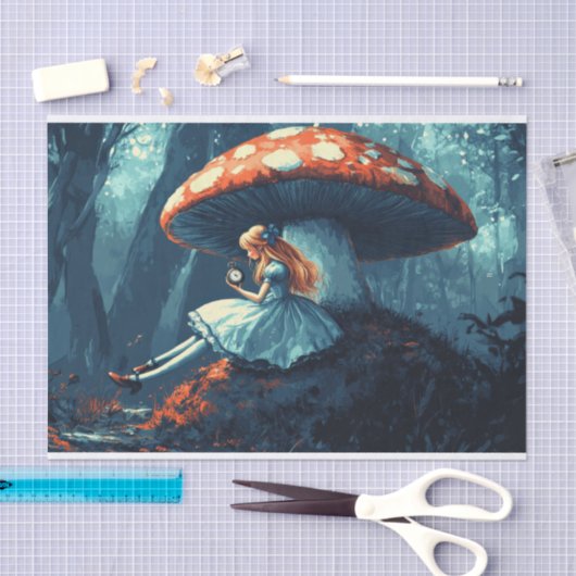 Alice in Wonderland Giant Mushroom Decoupage Tissuepapier (Craft)