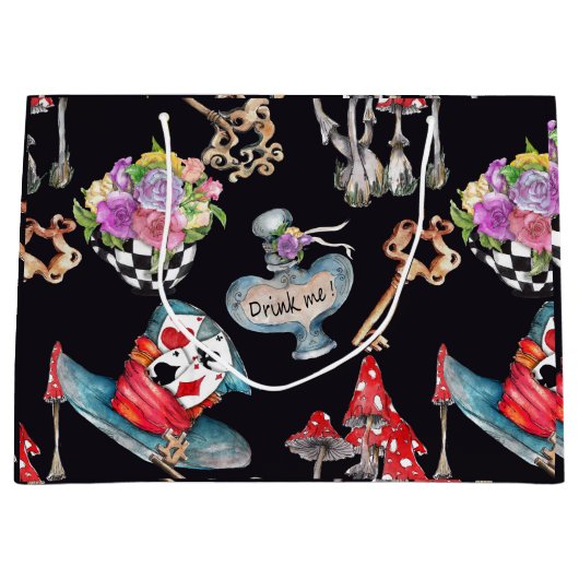 Alice in Wonderland Gift Bag Groot Cadeauzakje (Voorkant)