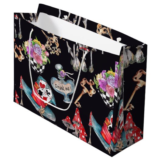 Alice in Wonderland Gift Bag Groot Cadeauzakje (Voorkant Gekanteld)