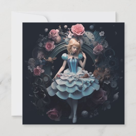 Alice in Wonderland Gift Kaart (Voorkant)