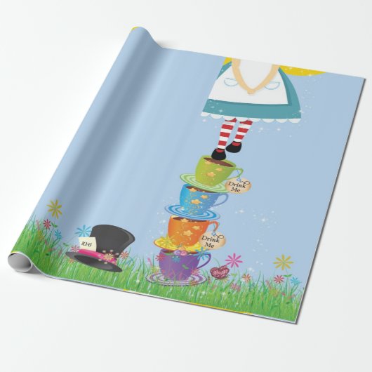 Alice in Wonderland Gift Wrap Cadeaupapier (Uitgerold)
