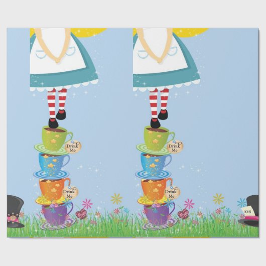 Alice in Wonderland Gift Wrap Cadeaupapier (Zoom)