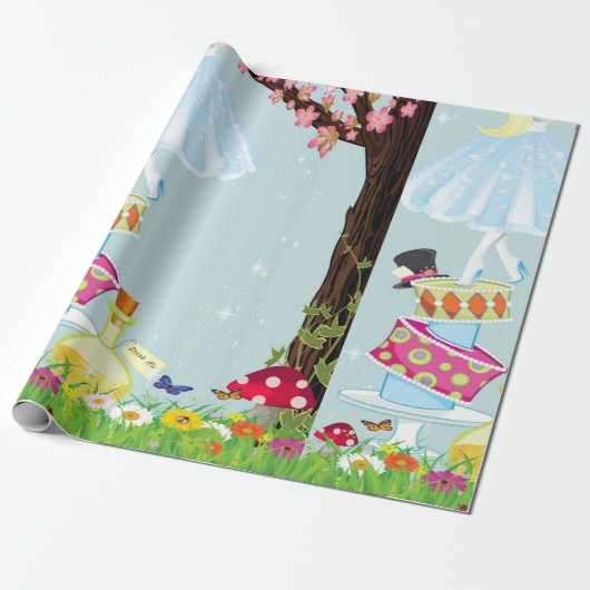 Alice in Wonderland Gift Wrap Cadeaupapier (Uitgerold)