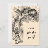 Alice in Wonderland Girl Birthday Party Invitation Kaart (Voorkant)