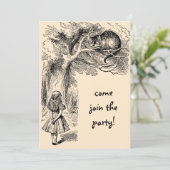 Alice in Wonderland Girl Birthday Party Invitation Kaart (Staand voorkant)