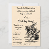 Alice in Wonderland Girl Birthday Party Invitation Kaart (Achterkant)