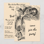 Alice in Wonderland Girl Birthday Party Invitation Kaart (Voorkant / Achterkant)