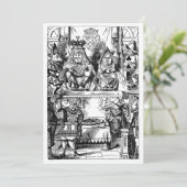 Alice in Wonderland Girl Birthday Party Kaart (Staand voorkant)