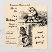  Alice in Wonderland, Girl Birthday Party Kaart (Voorkant / Achterkant)