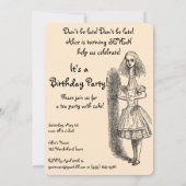  Alice in Wonderland, Girl Birthday Party Kaart (Achterkant)