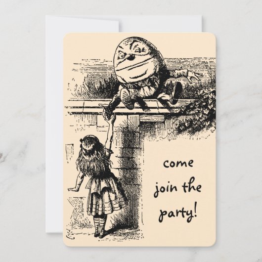  Alice in Wonderland, Girl Birthday Party Kaart (Voorkant)