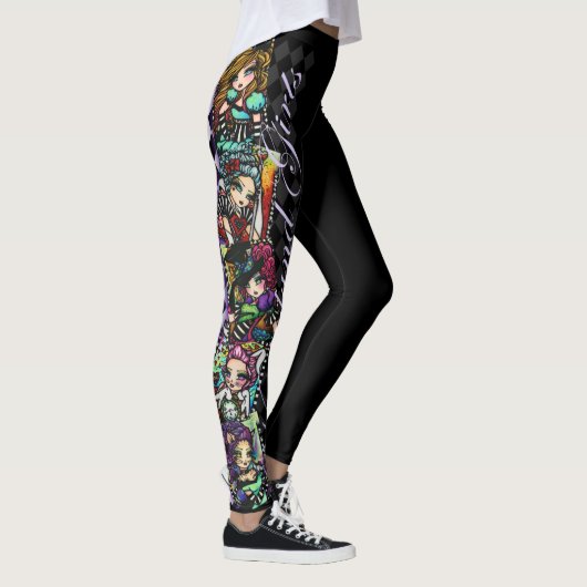 Alice in Wonderland Girls Mad Hatter Cheshire Cat Leggings (Rechts)