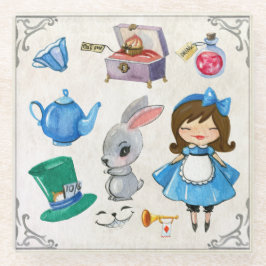 Alice in Wonderland Glazen Onderzetter