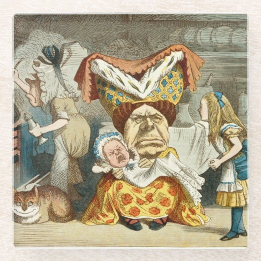 Alice in Wonderland Glazen Onderzetter (Voorkant)