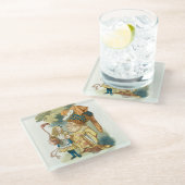 Alice in Wonderland Glazen Onderzetter (Schuin)