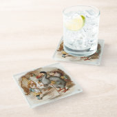 Alice in Wonderland Glazen Onderzetter (Schuin)