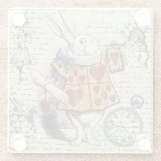 Alice in Wonderland Glazen Onderzetter (Achterkant)