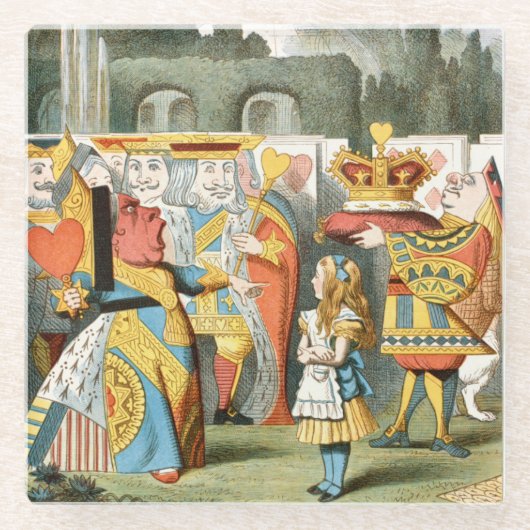 Alice in Wonderland Glazen Onderzetter (Voorkant)
