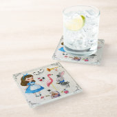 Alice in Wonderland Glazen Onderzetter (Schuin)