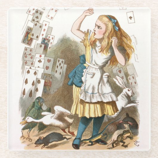Alice in Wonderland Glazen Onderzetter (Voorkant)