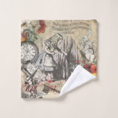 Alice in Wonderland gordijn klassieke kunst Bad Handdoek (Wasdoekje)