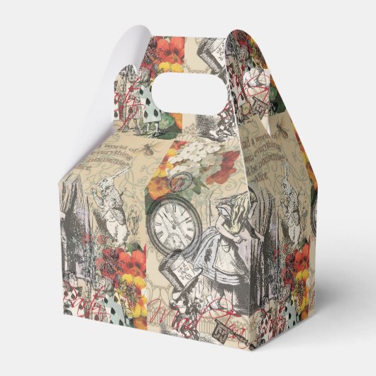 Alice in Wonderland gordijn klassieke kunst Bedankdoosjes (Achterkant)