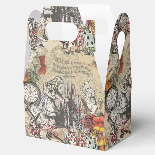 Alice in Wonderland gordijn klassieke kunst Bedankdoosjes (Geopend)
