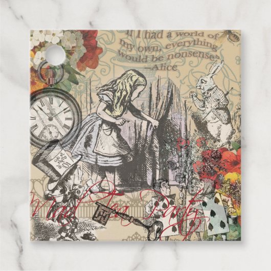 Alice in Wonderland gordijn klassieke kunst Bedankjes Labels (Voorkant)