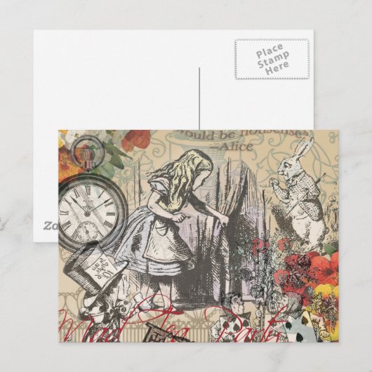 Alice in Wonderland gordijn klassieke kunst Briefkaart (Voorkant / Achterkant)