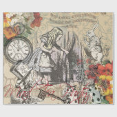 Alice in Wonderland gordijn klassieke kunst Cadeaupapier (Vlak)