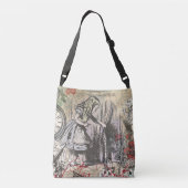 Alice in Wonderland gordijn klassieke kunst Crossbody Tas (Achterkant)