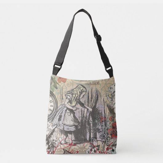 Alice in Wonderland gordijn klassieke kunst Crossbody Tas (Voorkant)