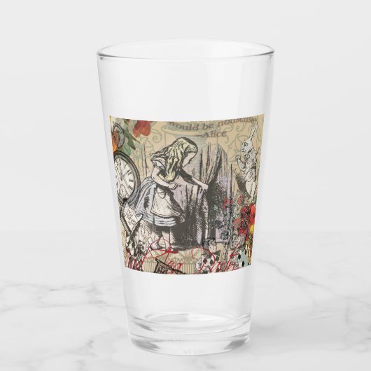 Alice in Wonderland gordijn klassieke kunst Glas (Voorkant)
